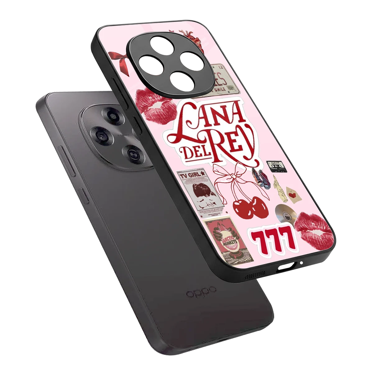 Lana Del Rey Collage sleek oppo f31 pro 5g cover with tempered glass back and TPU edges
