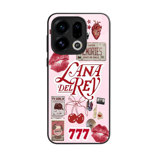 Lana Del Rey Collage back phone cover | glass case for oppo find x9