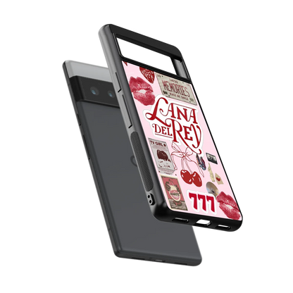 Lana Del Rey Collage sleek google pixel 6 pro cover with tempered glass back and TPU edges