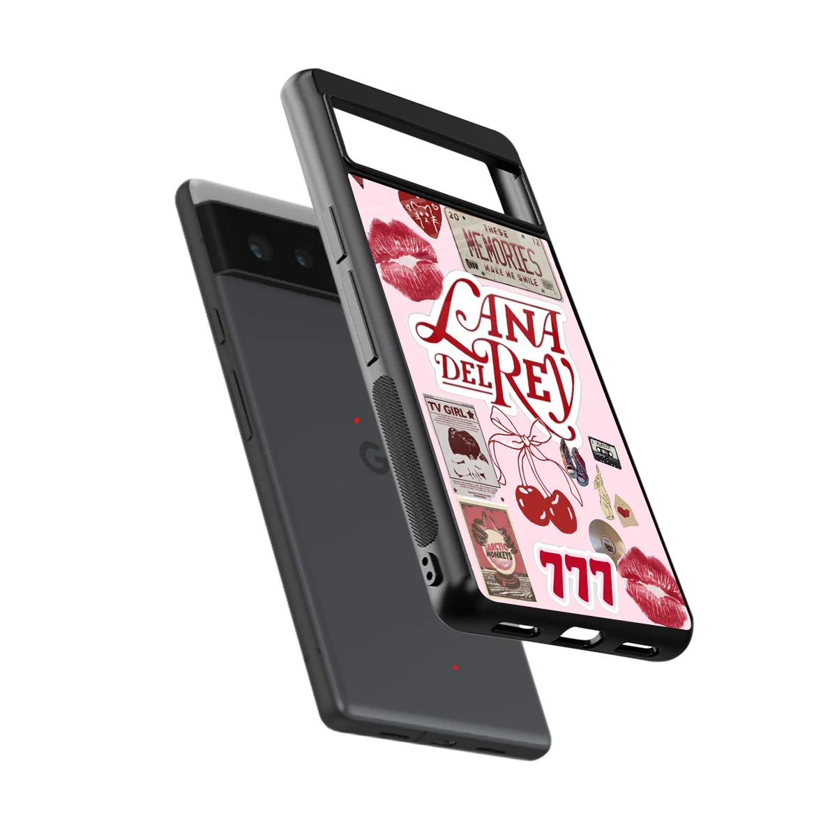 Lana Del Rey Collage sleek google pixel 6 cover with tempered glass back and TPU edges