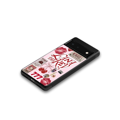 Lana Del Rey Collage google pixel 6a mobile cover | shockproof glass phone case