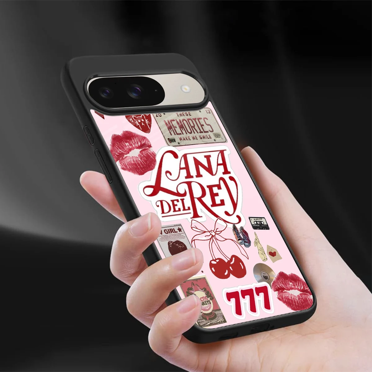 Lana Del Rey Collage sleek google pixel 9 cover with tempered glass back and TPU edges