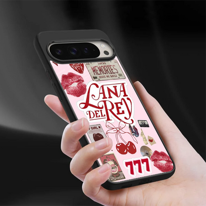 Lana Del Rey Collage sleek google pixel 9 pro xl cover with tempered glass back and TPU edges