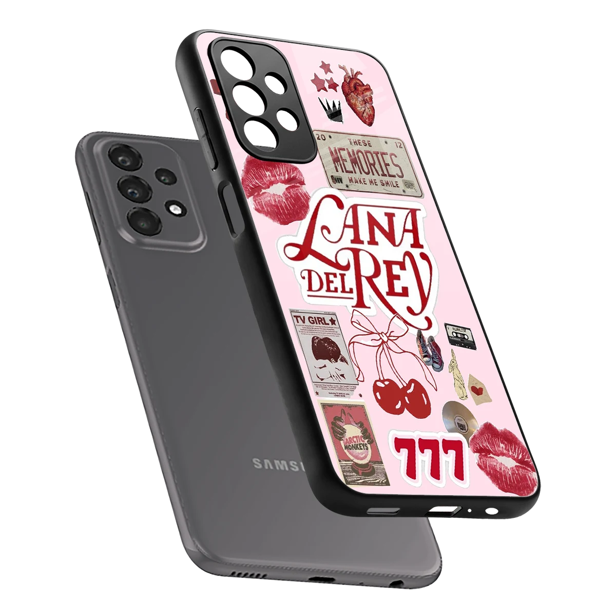 Lana Del Rey Collage sleek samsung galaxy a23 cover with tempered glass back and TPU edges