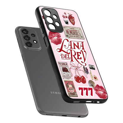 Lana Del Rey Collage sleek samsung galaxy a23 cover with tempered glass back and TPU edges