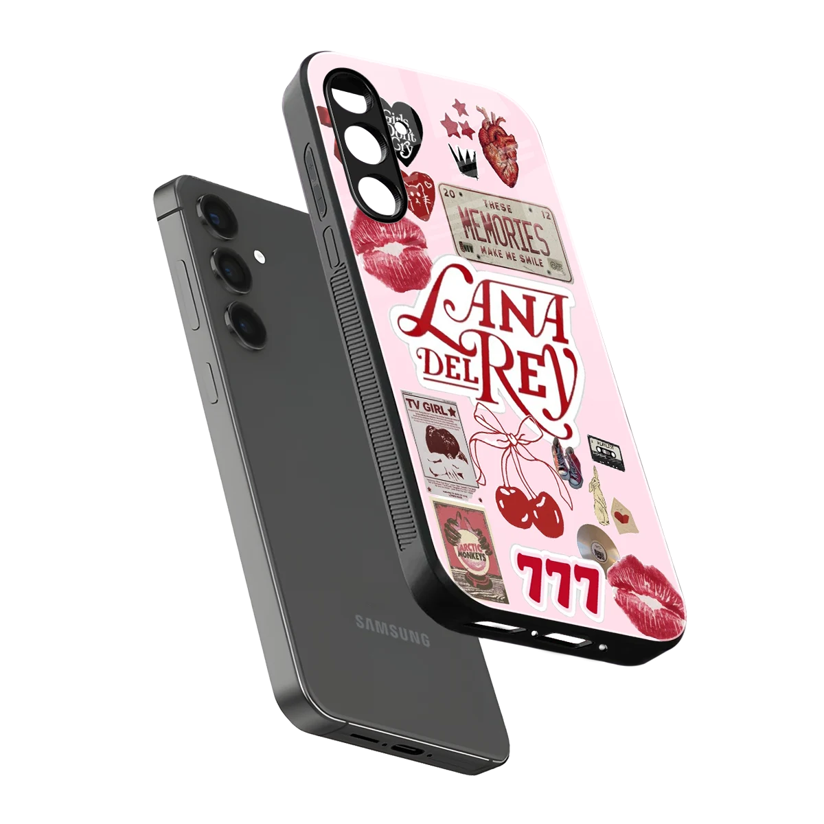 Lana Del Rey Collage sleek samsung galaxy a55 5g cover with tempered glass back and TPU edges