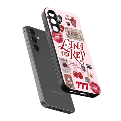Lana Del Rey Collage sleek samsung galaxy a55 5g cover with tempered glass back and TPU edges