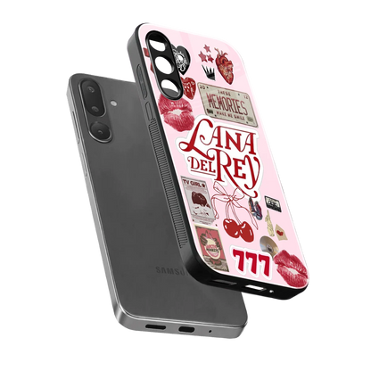 Lana Del Rey Collage sleek samsung galaxy m56 5g cover with tempered glass back and TPU edges