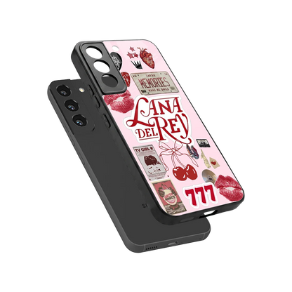 Lana Del Rey Collage sleek samsung galaxy s22 cover with tempered glass back and TPU edges