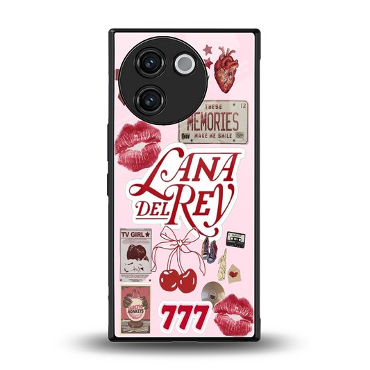 Lana Del Rey Collage back phone cover | glass case for vivo v30e