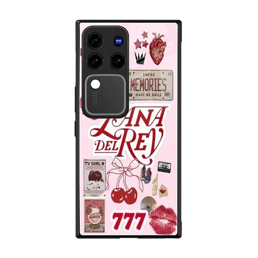 Lana Del Rey Collage back phone cover | glass case forvivo v30 pro