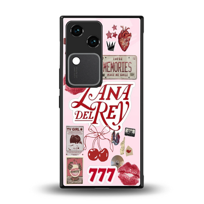 Lana Del Rey Collage back phone cover | glass case for vivo v30