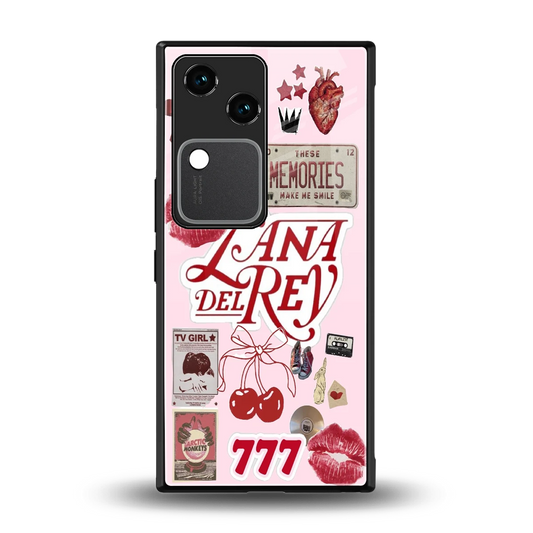 Lana Del Rey Collage back phone cover | glass case for vivo v30