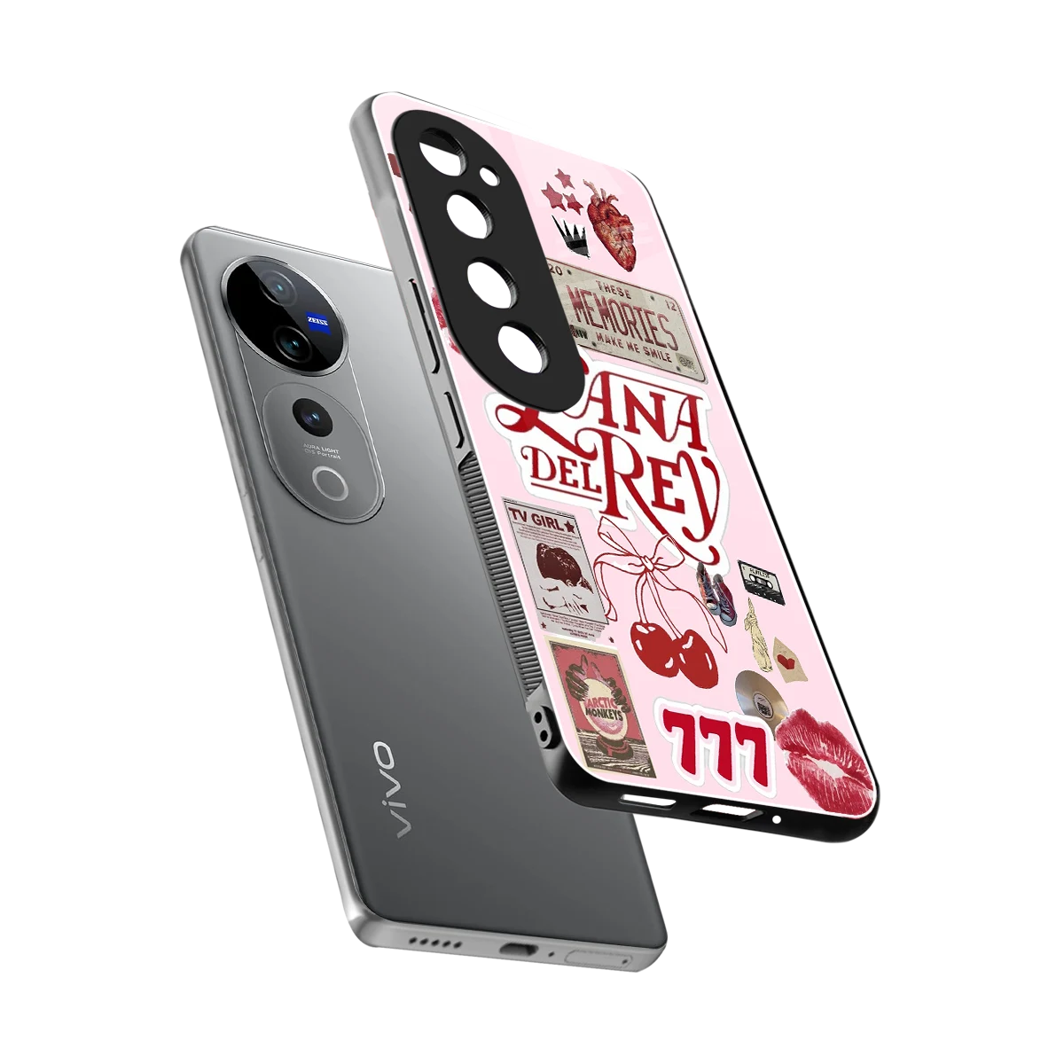 Lana Del Rey Collage sleek vivo v40 pro cover with tempered glass back and TPU edges