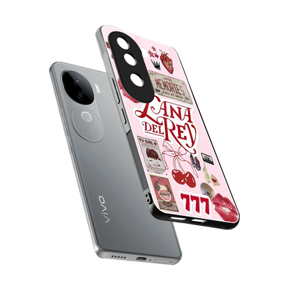 Lana Del Rey Collage sleek vivo v40e cover with tempered glass back and TPU edges