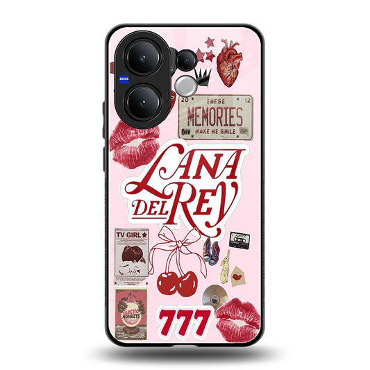 Lana Del Rey Collage back phone cover | glass case for vivo v60