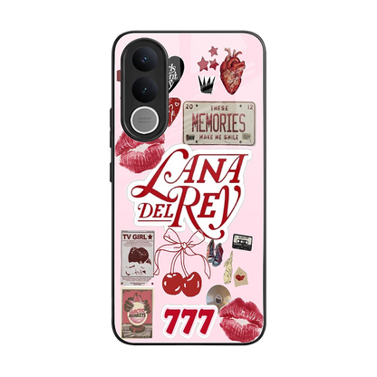 Lana Del Rey Collage back phone cover | glass case for vivo v70 fe