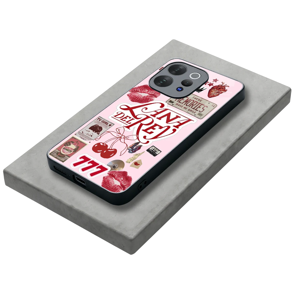Lana Del Rey Collage stylish phone case for vivo v70 elite | glossy glass and slim fit