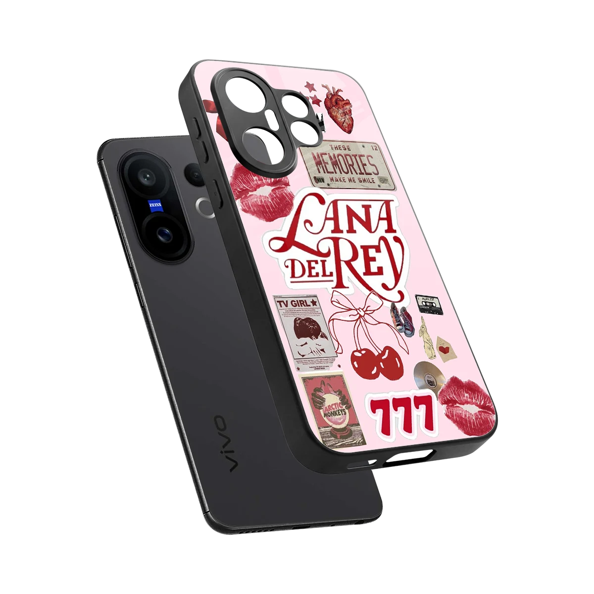 Lana Del Rey Collage sleek vivo x200 fe cover with tempered glass back and TPU edges
