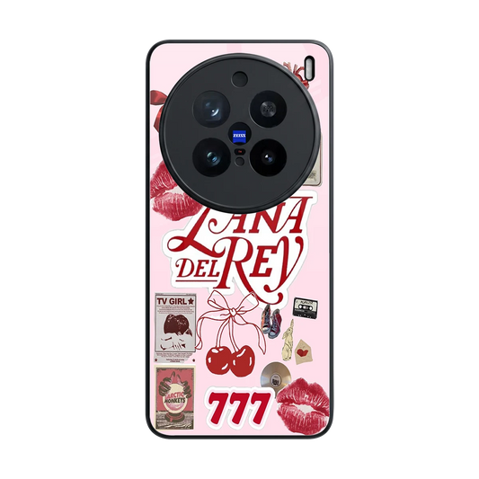 Lana Del Rey Collage back phone cover | glass case for vivo x200 pro
