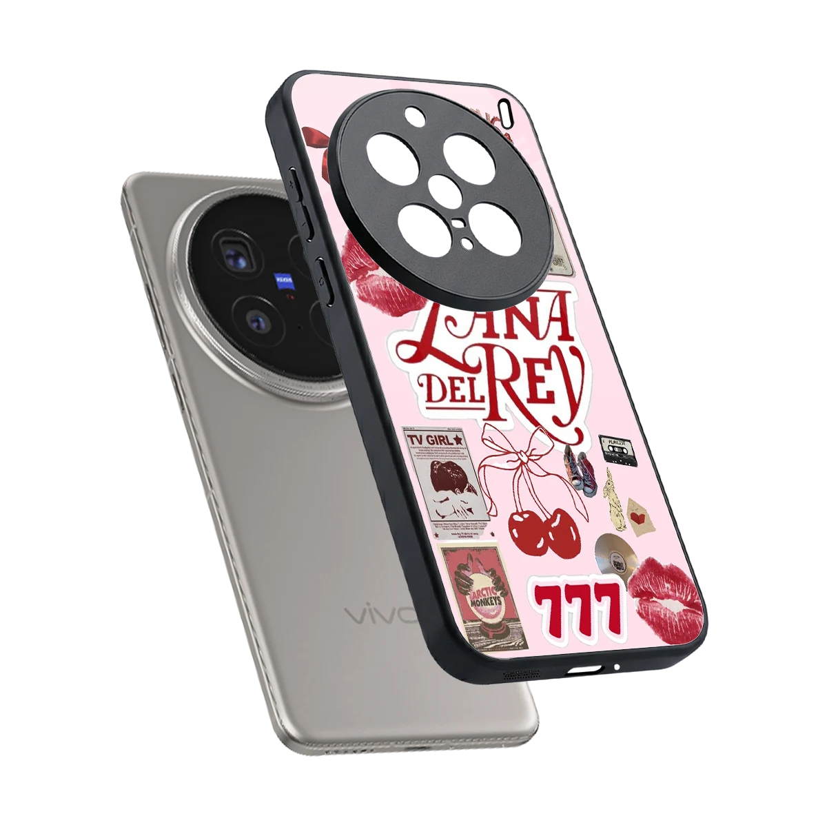 Lana Del Rey Collage sleek vivo x200 pro cover with tempered glass back and TPU edges