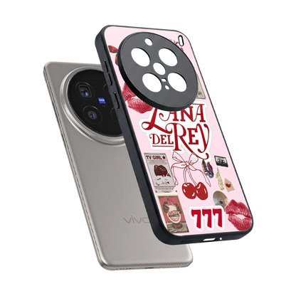Lana Del Rey Collage sleek vivo x200 pro cover with tempered glass back and TPU edges