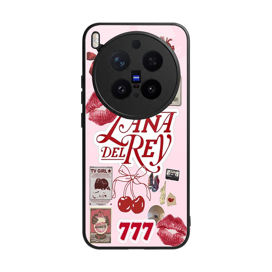 Lana Del Rey Collage back phone cover | glass case for vivo x300 pro