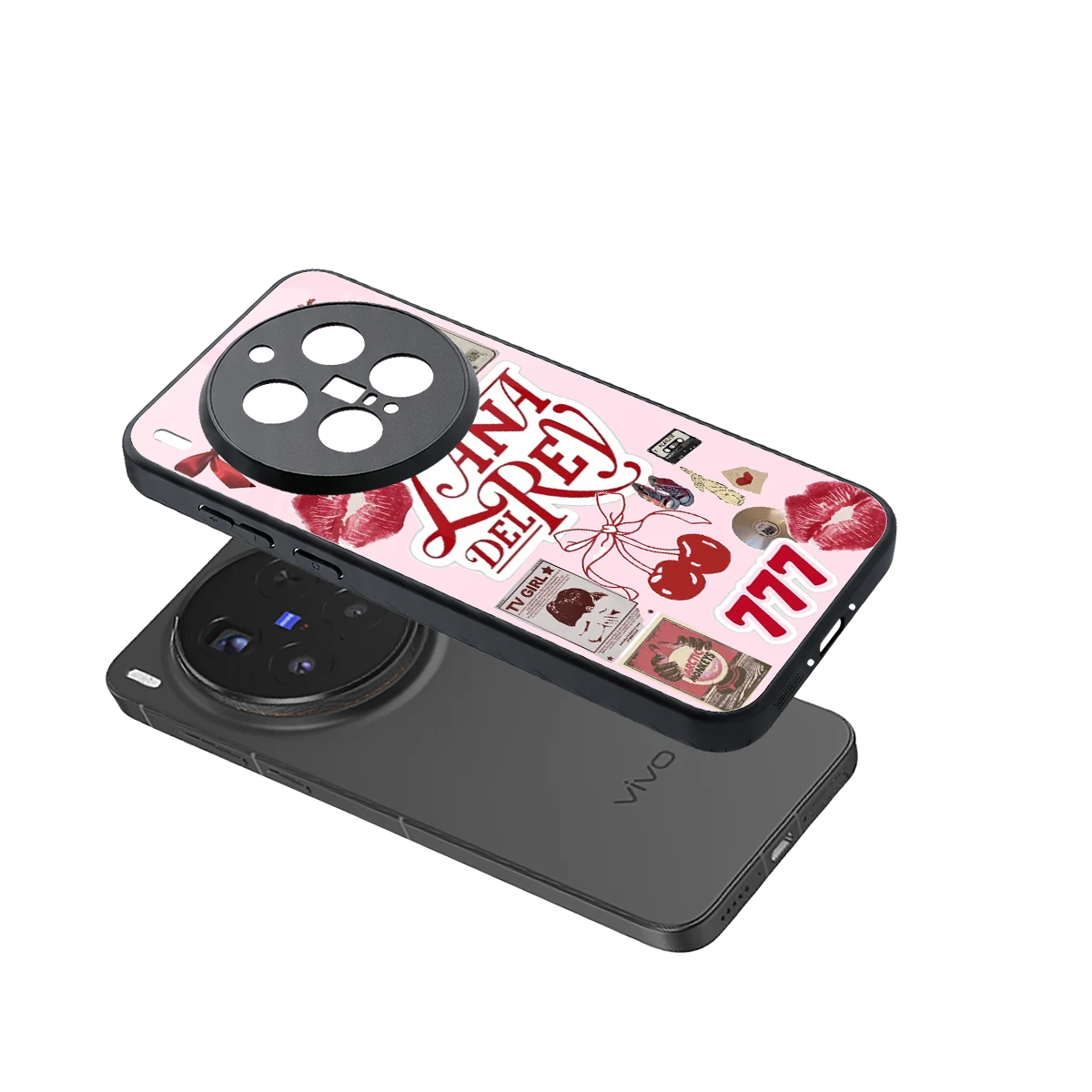 Lana Del Rey Collage sleek vivo x300 pro cover with tempered glass back and TPU edges