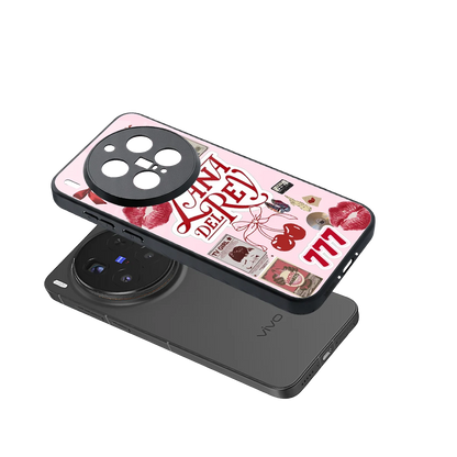Lana Del Rey Collage sleek vivo x300 pro cover with tempered glass back and TPU edges