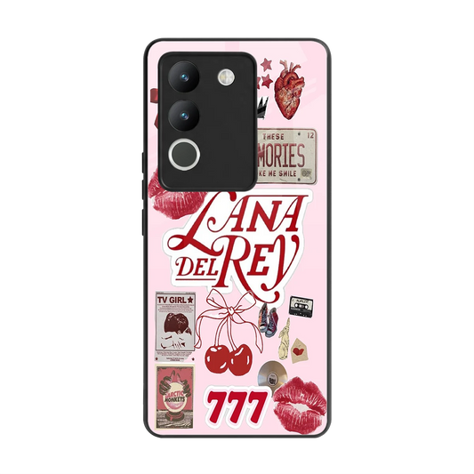 Lana Del Rey Collage back phone cover | glass case for vivo y200 5g