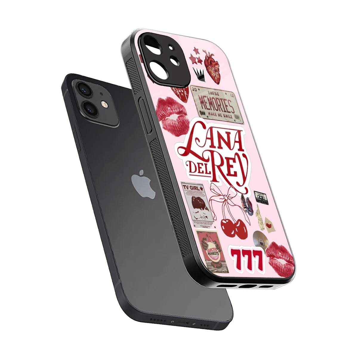 Lana Del Rey Collage sleek iphone 12 cover with tempered glass back and TPU edges