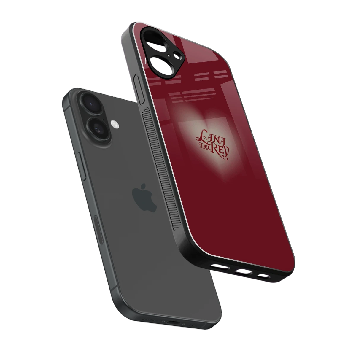 Lana Del Rey Red sleek iPhone 16 cover with tempered glass back and TPU edges