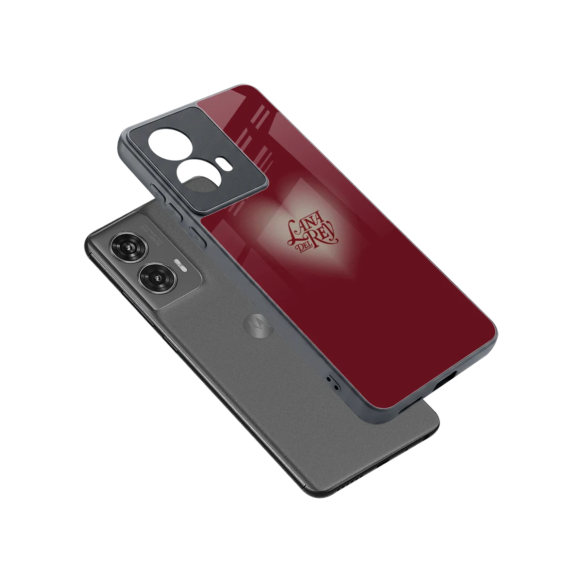 Lana Del Rey Red sleek motorola edge 50 fusion cover with tempered glass back and TPU edges