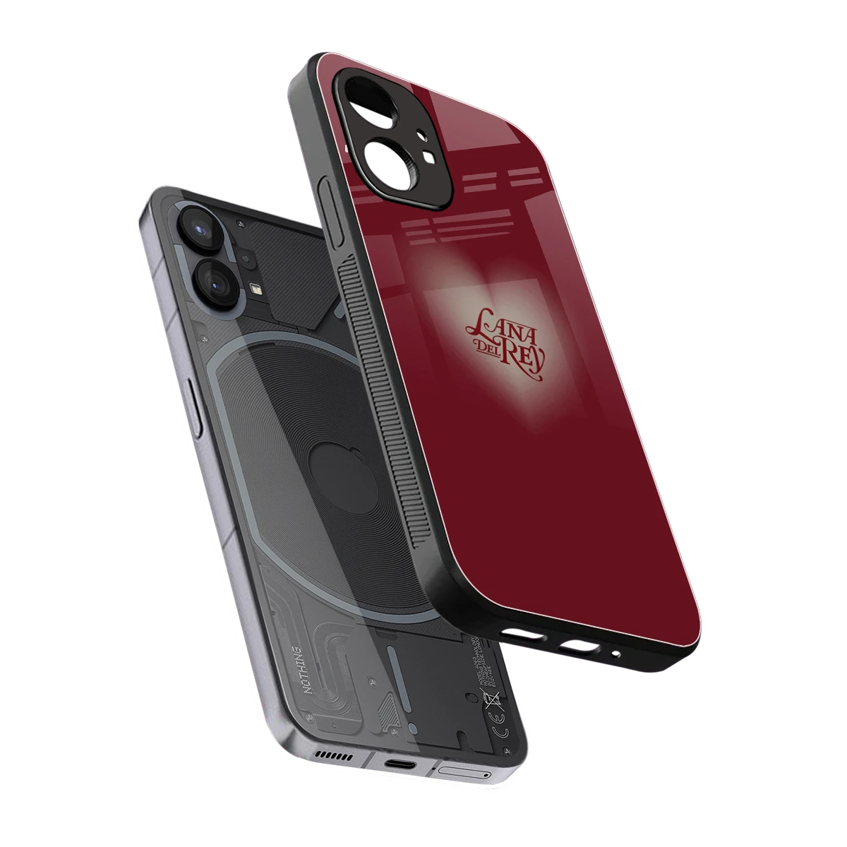 Lana Del Rey Red sleek nothing phone 1 cover with tempered glass back and TPU edges