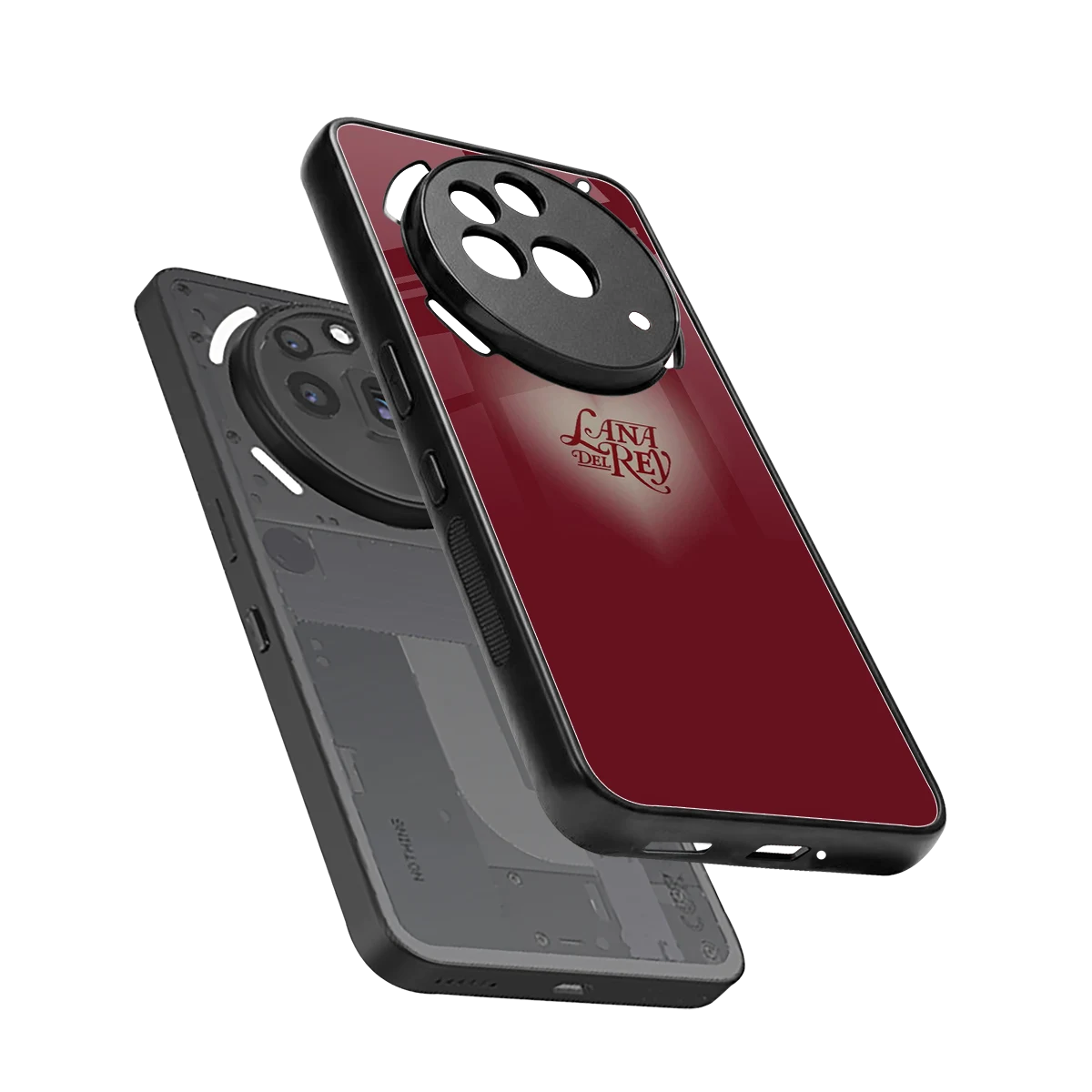 Lana Del Rey Red sleek nothing phone 3a pro cover with tempered glass back and TPU edges
