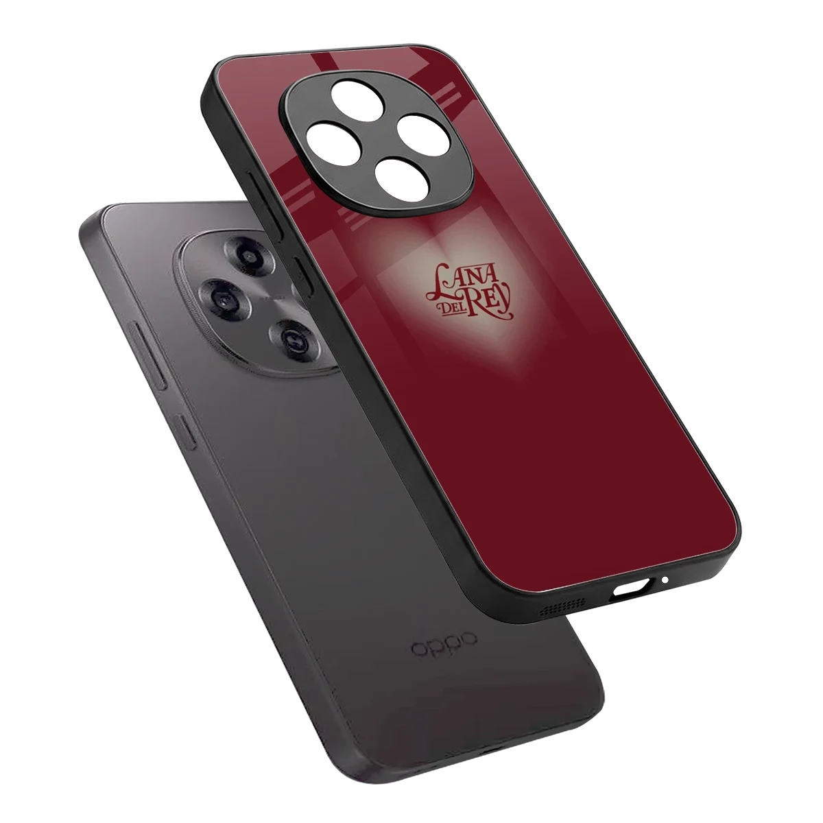 Lana Del Rey Red sleek oppo f31 pro 5g cover with tempered glass back and TPU edges