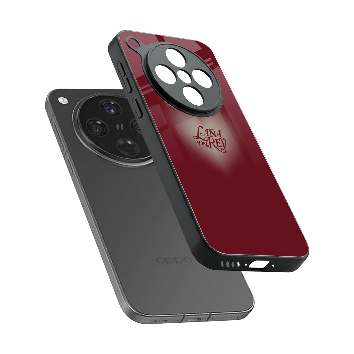 Lana Del Rey Red sleek oppo find x8 cover with tempered glass back and TPU edges