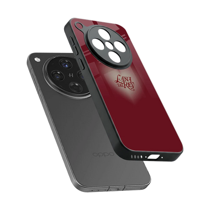Lana Del Rey Red sleek oppo find x8 cover with tempered glass back and TPU edges
