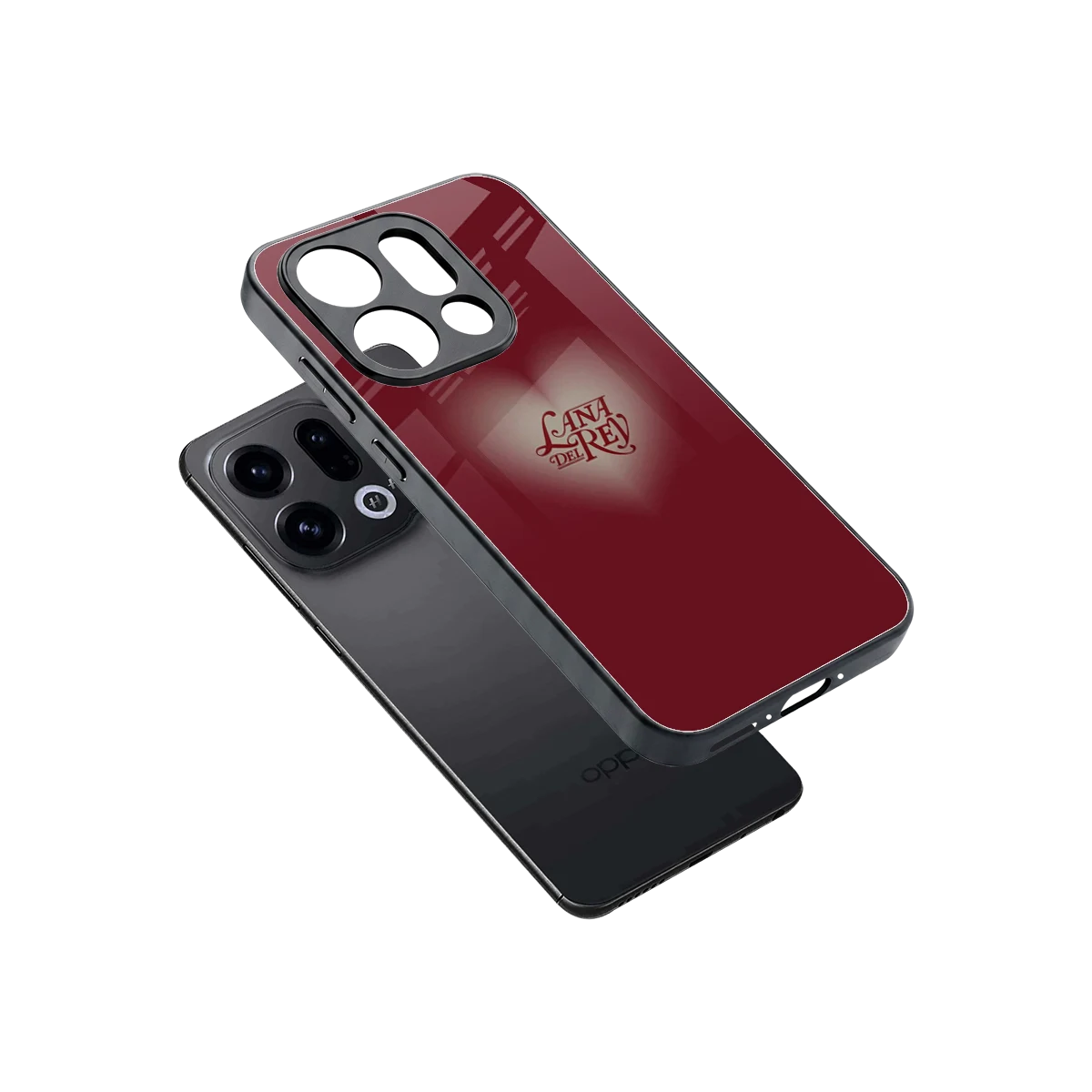 Lana Del Rey Red sleek oppo find x9 cover with tempered glass back and TPU edges