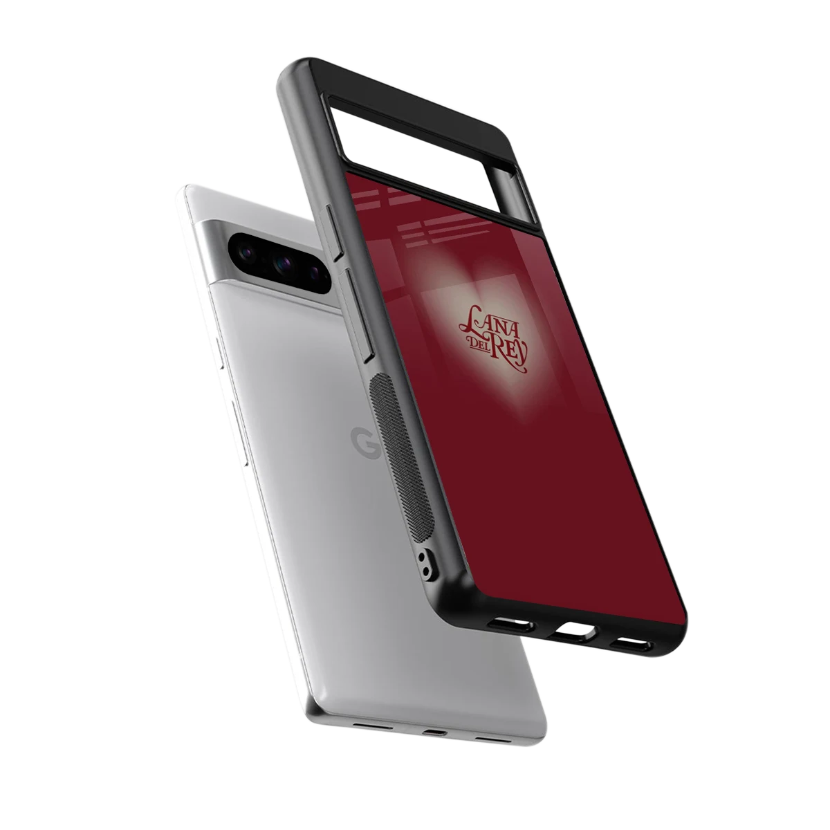 Lana Del Rey Red sleek google pixel 8 pro cover with tempered glass back and TPU edges