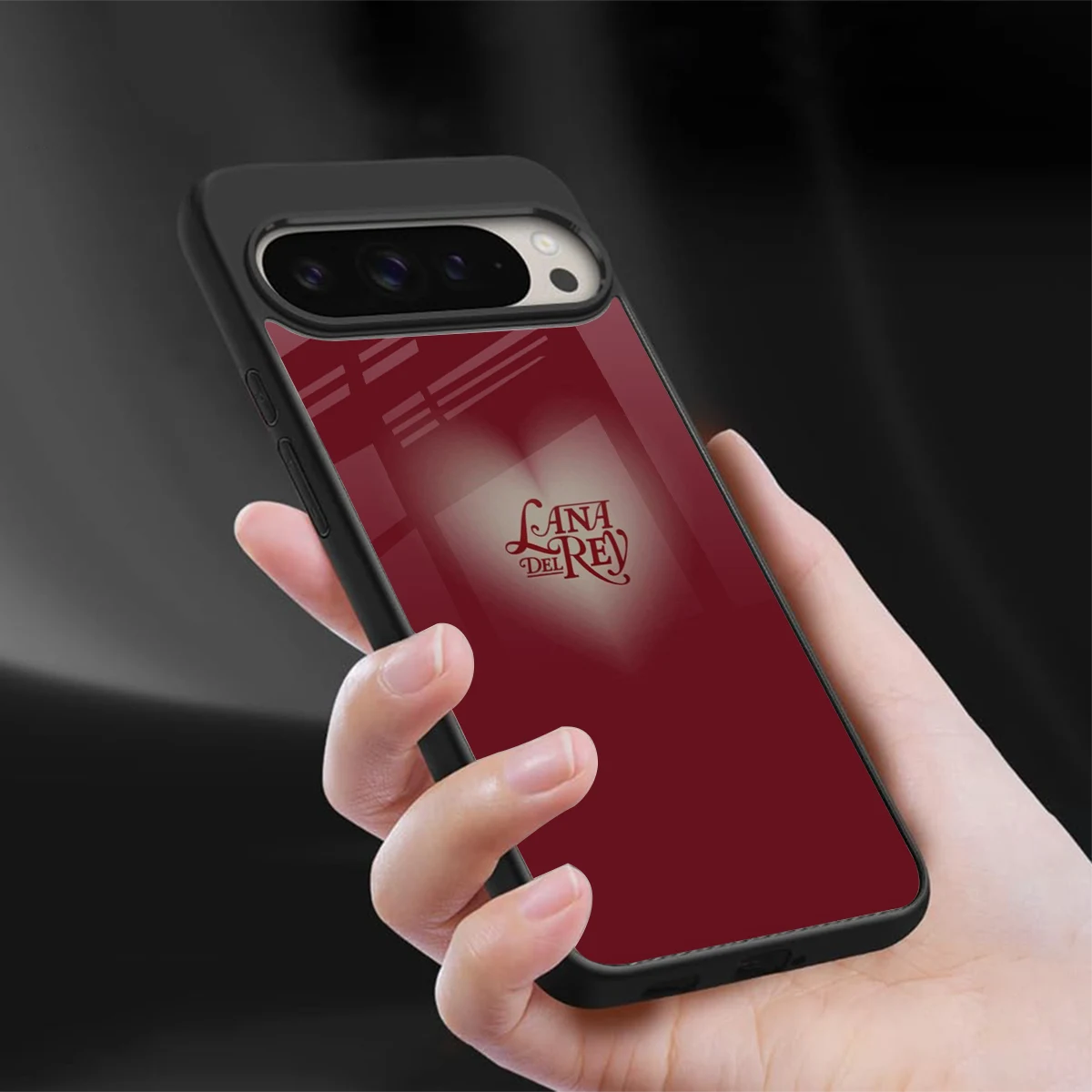 Lana Del Rey Red sleek google pixel 9 pro cover with tempered glass back and TPU edges