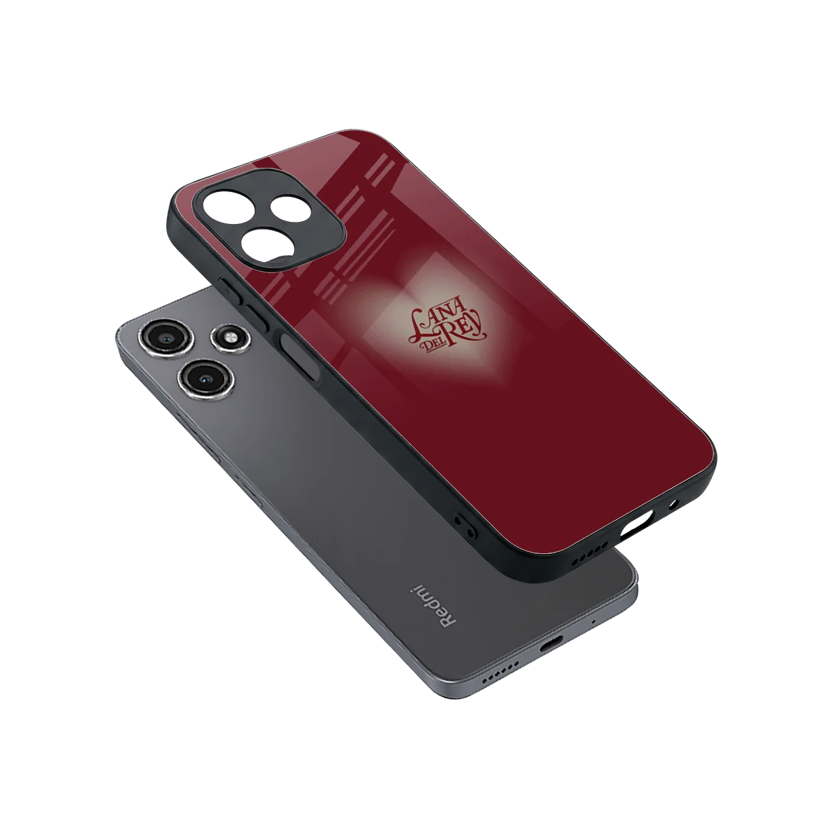 Lana Del Rey Red sleek redmi 12 5g cover with tempered glass back and TPU edges