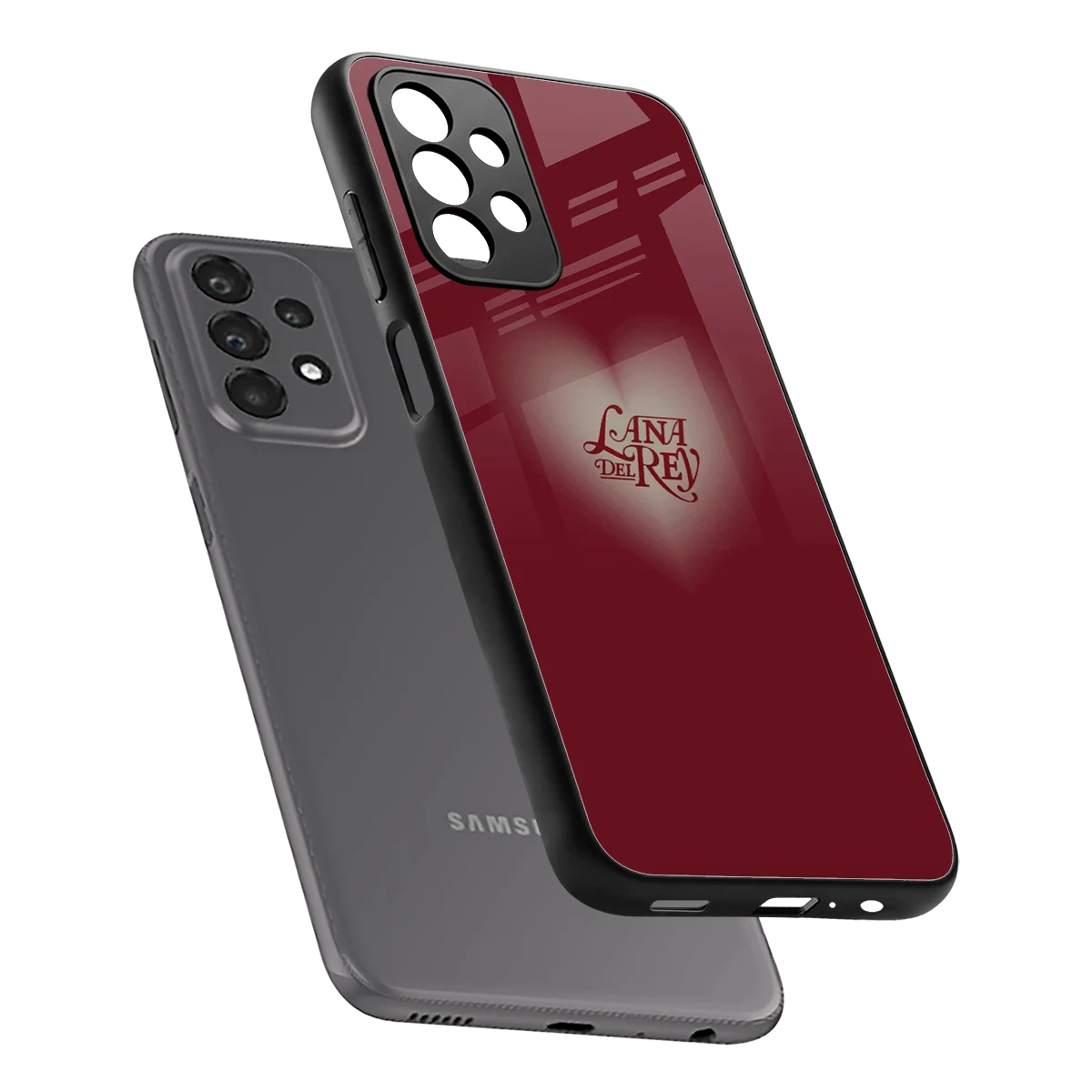 Lana Del Rey Red sleek samsung galaxy a23 cover with tempered glass back and TPU edges