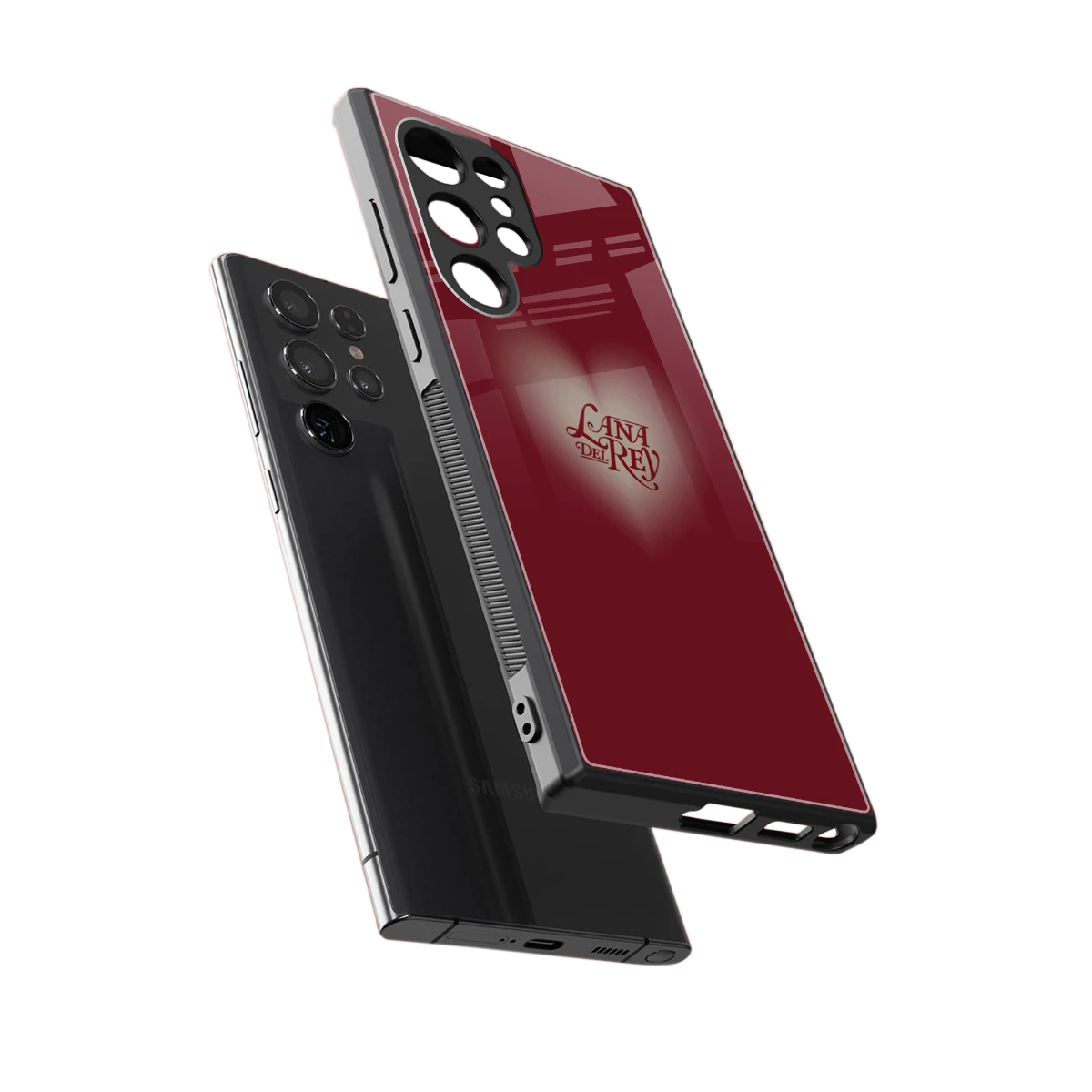 Lana Del Rey Red sleek samsung galaxy s23 ultra cover with tempered glass back and TPU edges