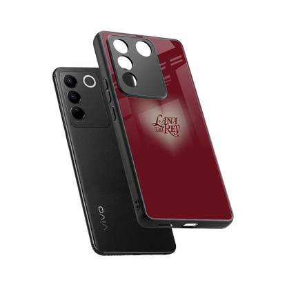 Lana Del Rey Red sleek vivo v27 5g cover with tempered glass back and TPU edges