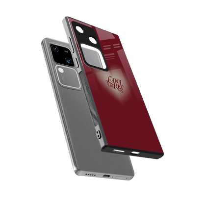 Lana Del Rey Red sleek vivo v30 cover with tempered glass back and TPU edges