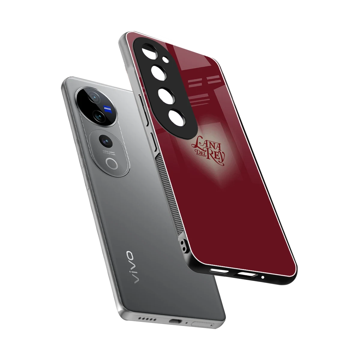 Lana Del Rey Red sleek vivo v40 pro cover with tempered glass back and TPU edges