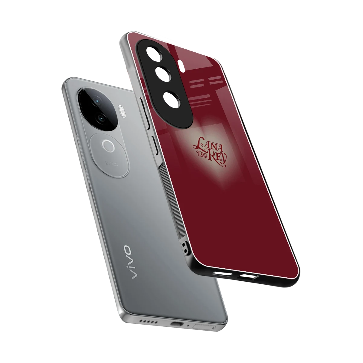 Lana Del Rey Red sleek vivo v40e cover with tempered glass back and TPU edges