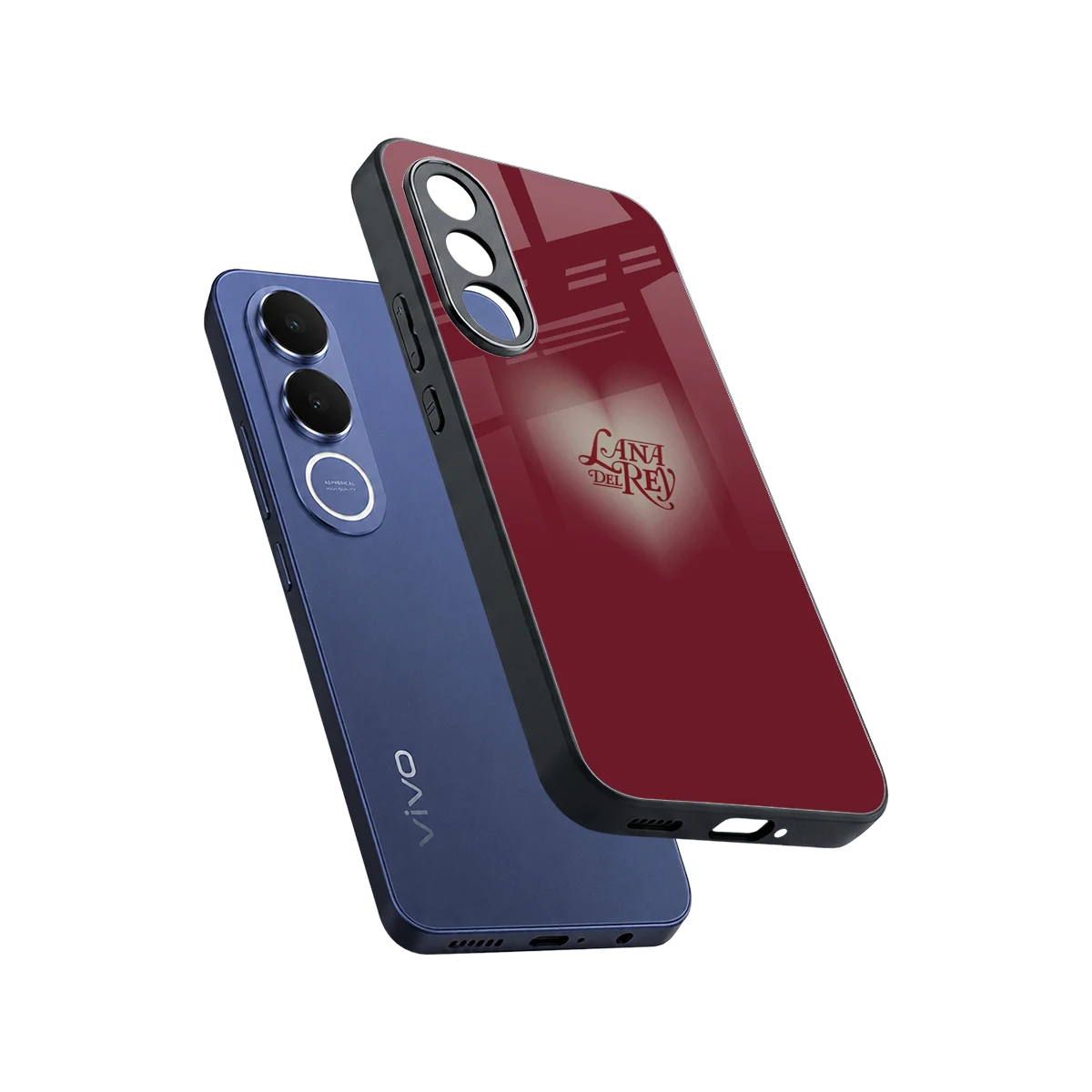 Lana Del Rey Red sleek vivo v70 fe cover with tempered glass back and TPU edges