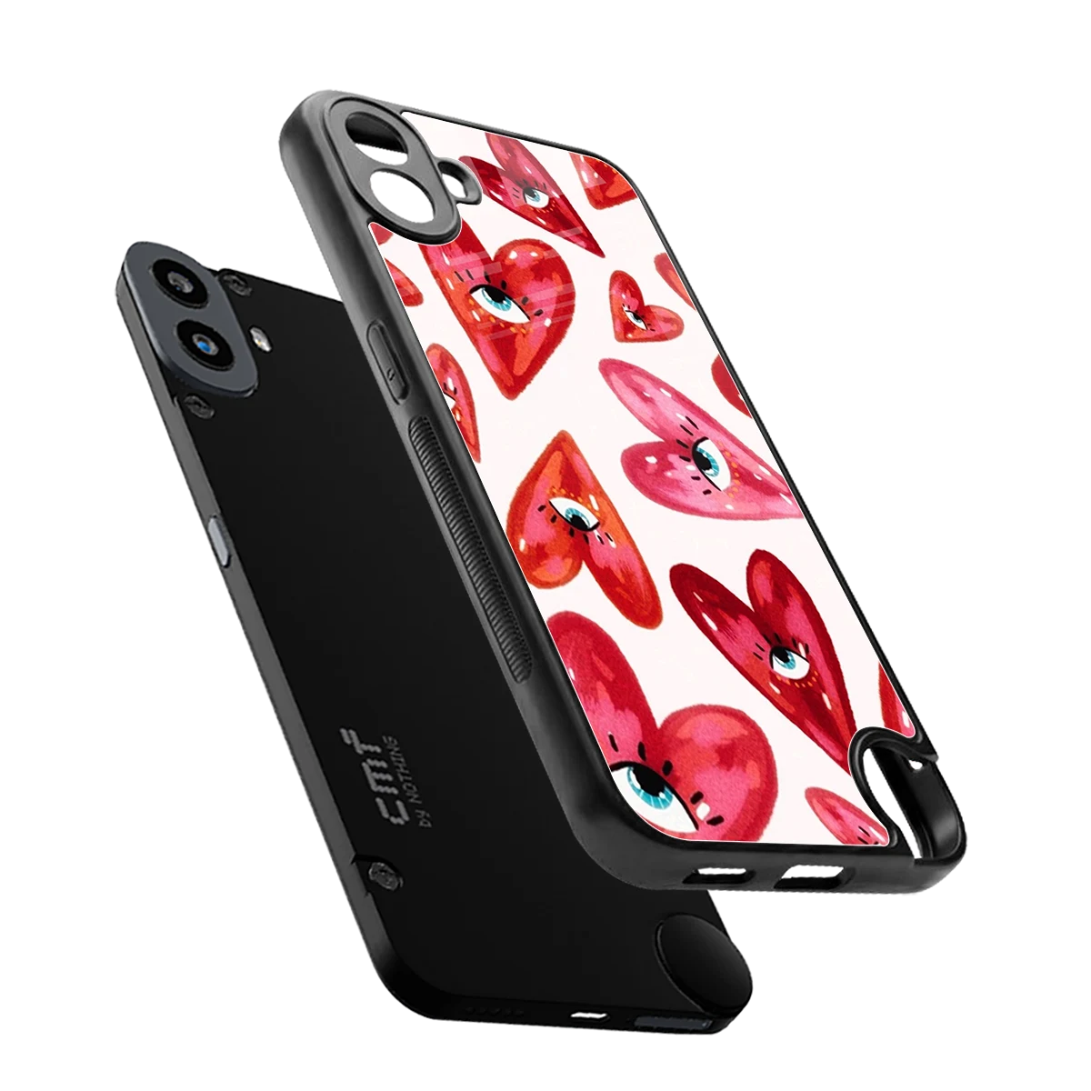 Lash Love sleek cmf nothing phone 1 cover with tempered glass back and TPU edges